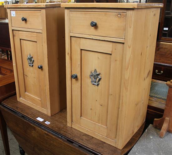 Pair pine bedside cabinets